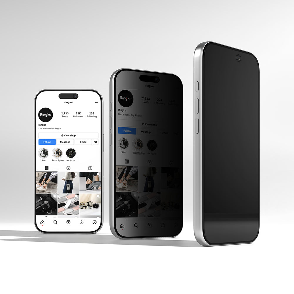 Folia ochronna na ekran Privacy Ringke Easy Slide do Apple iPhone 18 Pro, szkło hartowane, pełna klej, zestaw 2 sztuki