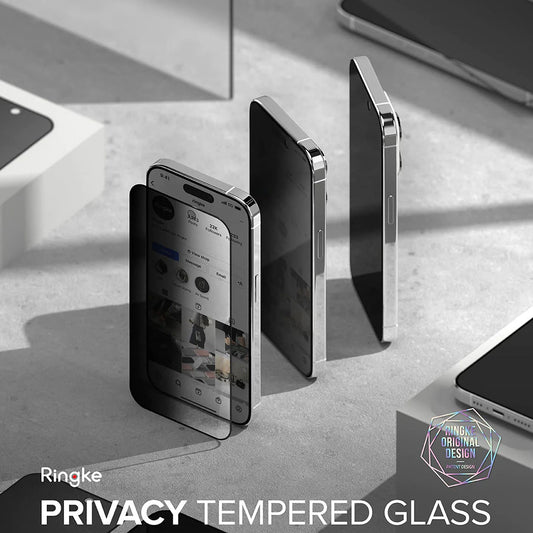 Folia ochronna Ecran Privacy Ringke dla Apple iPhone 15 Pro, Szkło Hartowane, Full Glue