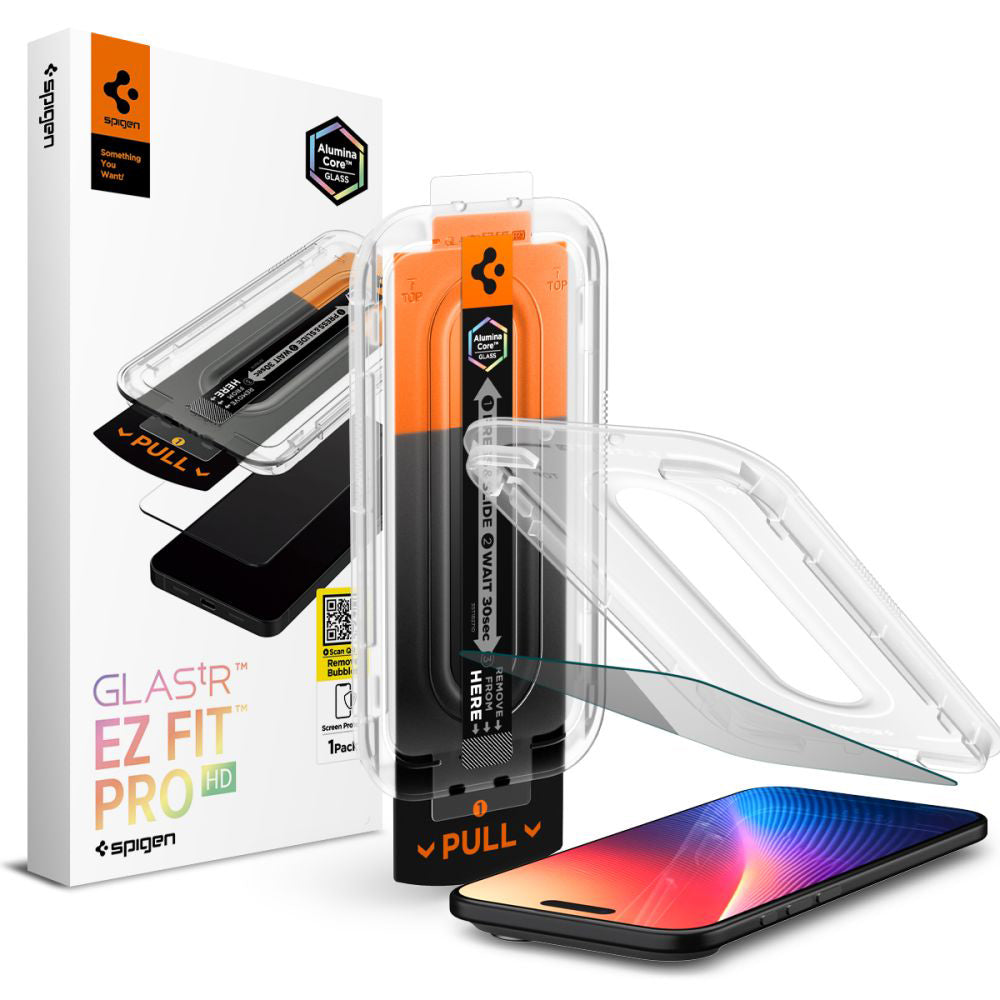 Folia ochronna Ecran Privacy Spigen GlastR EZ FIT Pro dla Apple iPhone 17 Air, Szkło Hartowane, Full Glue AGL09871