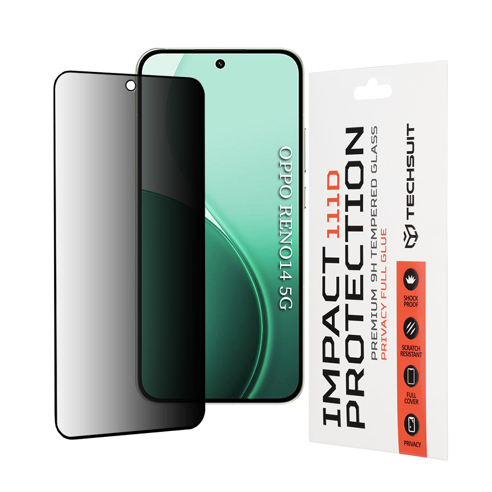 Folia ochronna Ecran Privacy Techsuit dla Oppo Reno14, Szkło Hartowane, 111D