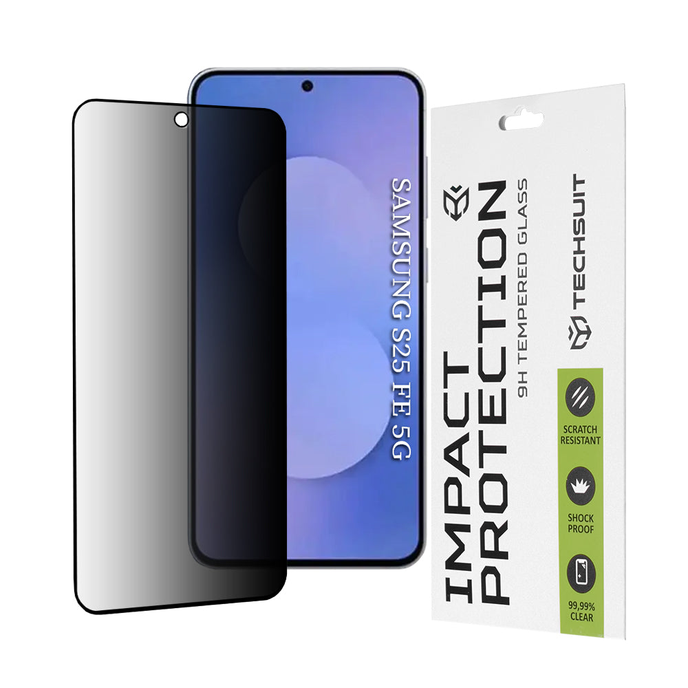 Folia ochronna na ekran Privacy Techsuit do Samsung Galaxy S25 FE, szkło hartowane, pełna warstwa kleju, 111D