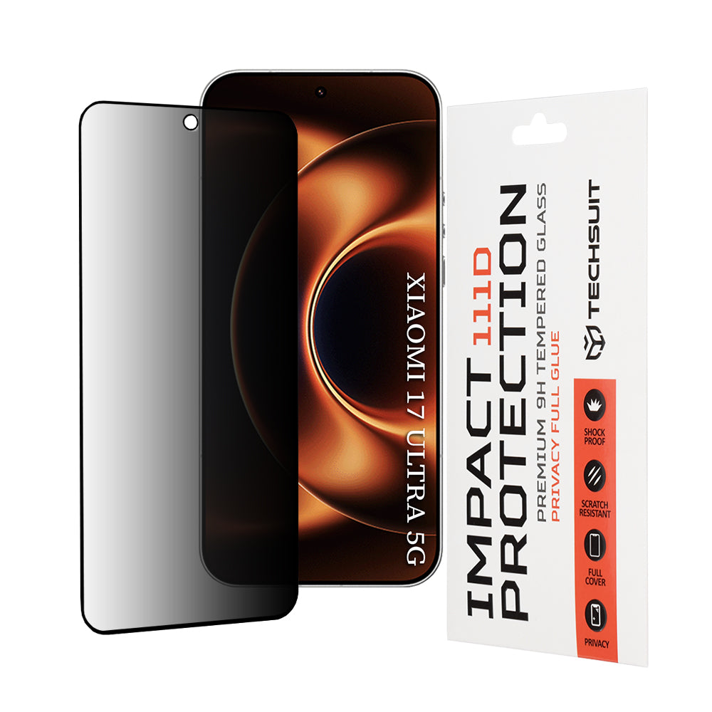 Folia ochronna Ecran Privacy Techsuit dla Xiaomi 17 Ultra, Szkło Hartowane, Full Glue, 111D