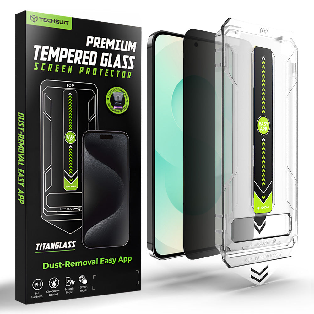 Folia ochronna do ekranu Privacy Techsuit TitanGlass CrystalHD dla Samsung Galaxy S26 Plus, Hartowane szkło, Pełne klejenie