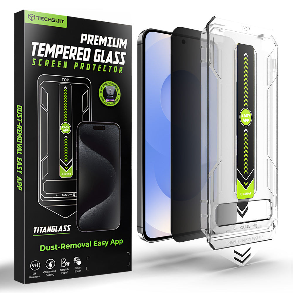 Privacy Techsuit TitanGlass CrystalHD Screen Protector for Samsung Galaxy S26, Tempered Glass, Full Glue