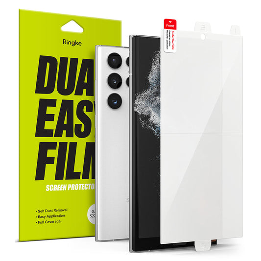 Folia ochronna na ekran Ringke Dual Easy dla Samsung Galaxy S22 Ultra 5G S908, Plastik, Zestaw 2 sztuki