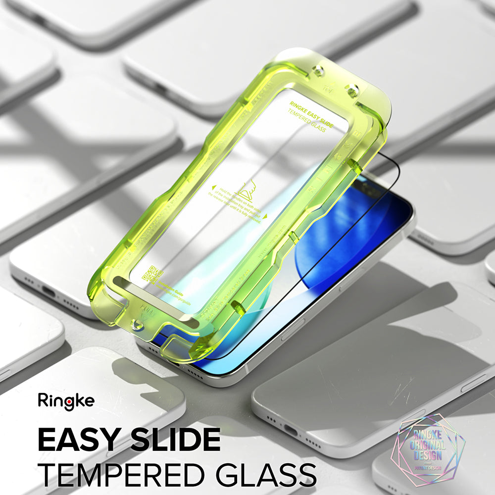 Folia ochronna na ekran Ringke Easy Slide do Apple iPhone 18 Pro / 17 Pro, szkło hartowane, pełna warstwa kleju, zestaw 2 sztuki