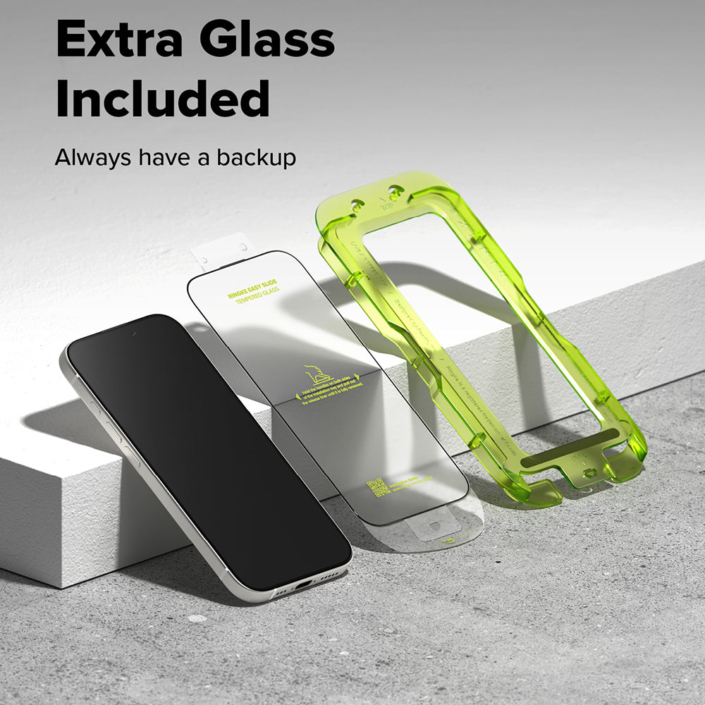 Folia ochronna na ekran Ringke Easy Slide do Apple iPhone 18 Pro / 17 Pro, szkło hartowane, pełna warstwa kleju, zestaw 2 sztuki