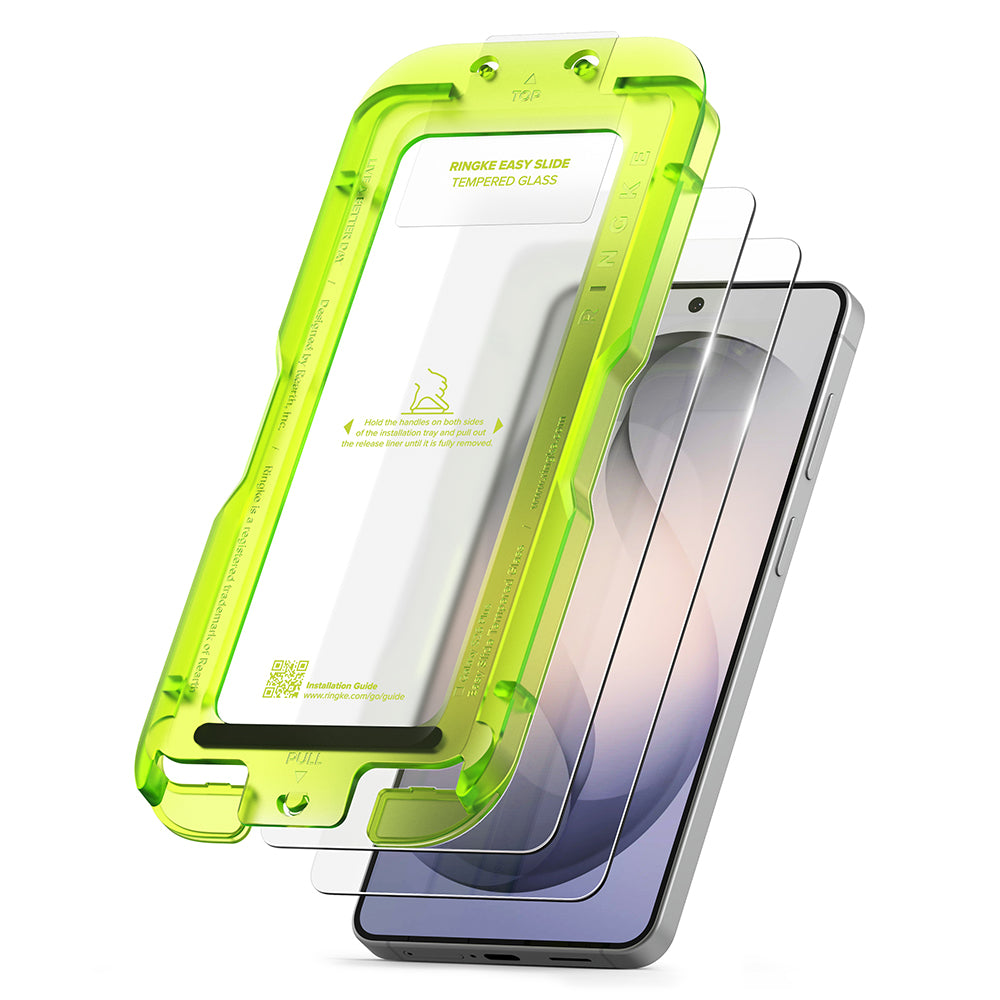 Folia ochronna Ringke Easy Slide na ekran dla Samsung Galaxy S26 Plus S947, Hartowane szkło, Pełne klejenie, Zestaw 2 sztuki.