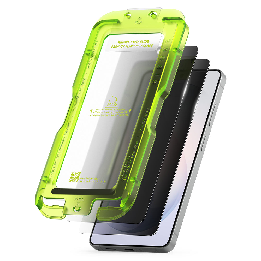 Folia ochronna Ringke Easy Slide na ekran dla Samsung Galaxy S26 Ultra S948, Hartowane szkło, Pełne klejenie, Zestaw 2 sztuki, Czarna