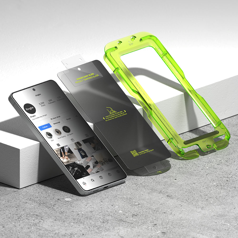 Folia ochronna Ringke Easy Slide na ekran dla Samsung Galaxy S26 Ultra S948, Hartowane szkło, Pełne klejenie, Zestaw 2 sztuki, Czarna