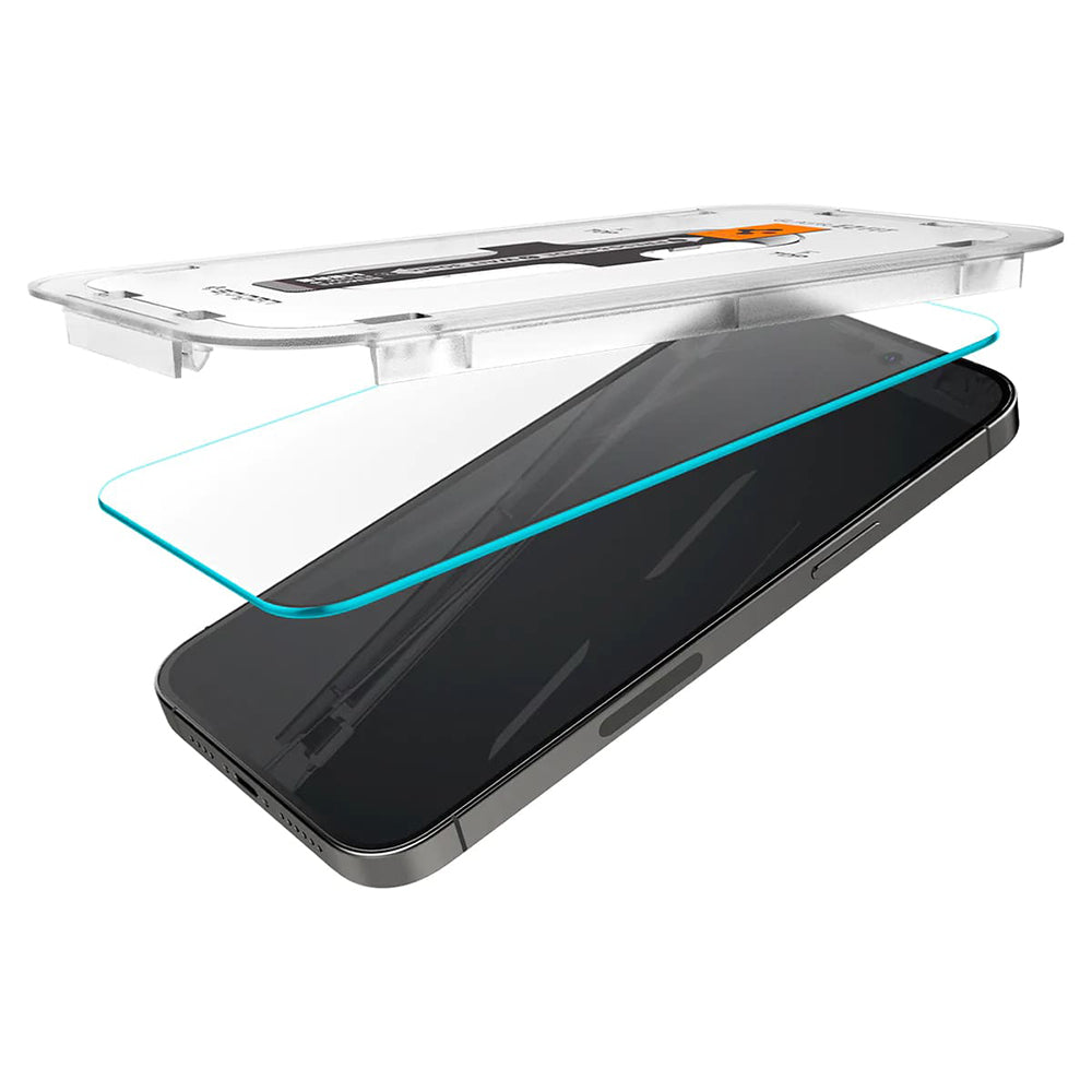Folia ochronna na ekran Spigen GlastR EZ FIT dla Apple iPhone 14 Pro, Szkło Hartowane, Pełne Klejenie, Zestaw 2 sztuki