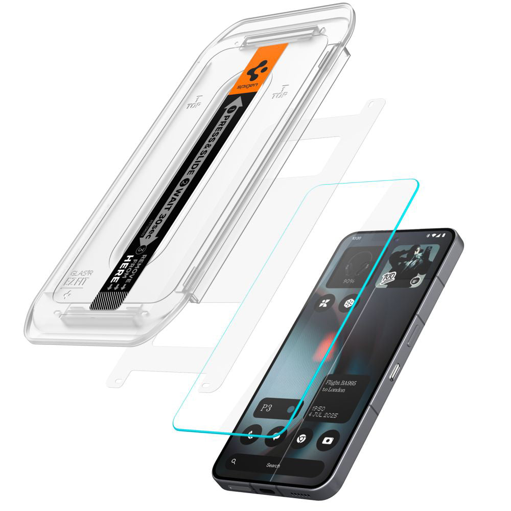 Folia ochronna na ekran Spigen GlastR EZ FIT dla Nothing Phone (3), Hartowane szkło, Pełne klejenie, Zestaw 2 sztuki AGL10165
