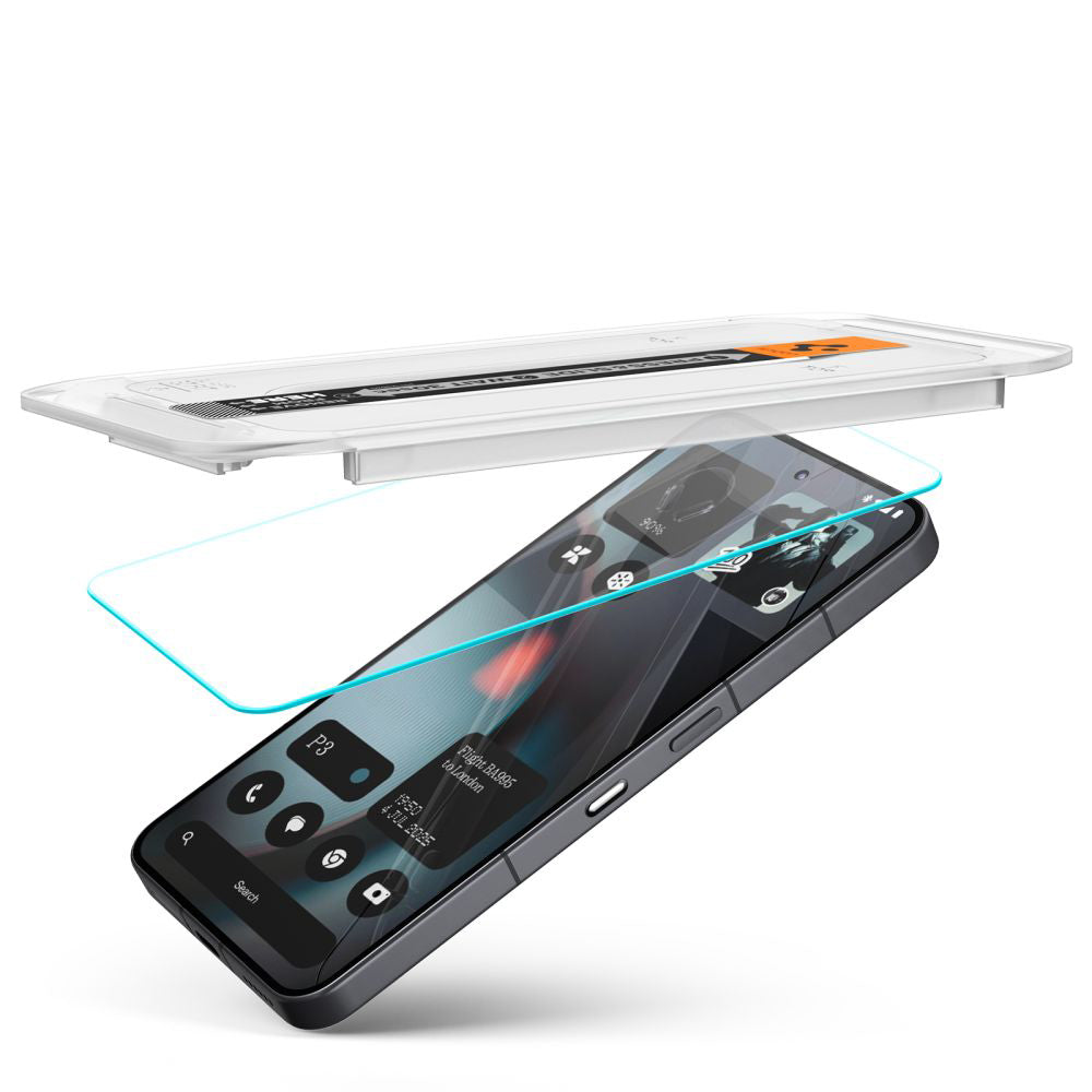 Folia ochronna na ekran Spigen GlastR EZ FIT dla Nothing Phone (3), Hartowane szkło, Pełne klejenie, Zestaw 2 sztuki AGL10165