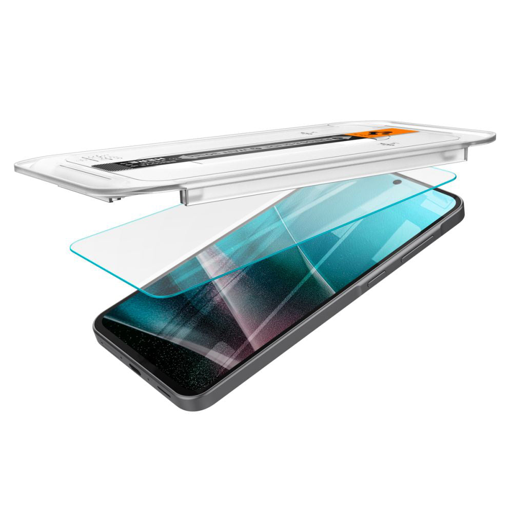 Folia ochronna na ekran Spigen GlastR EZ FIT do Samsung Galaxy A36 A366, szkło hartowane, pełna klej, zestaw 2 sztuki AGL09202