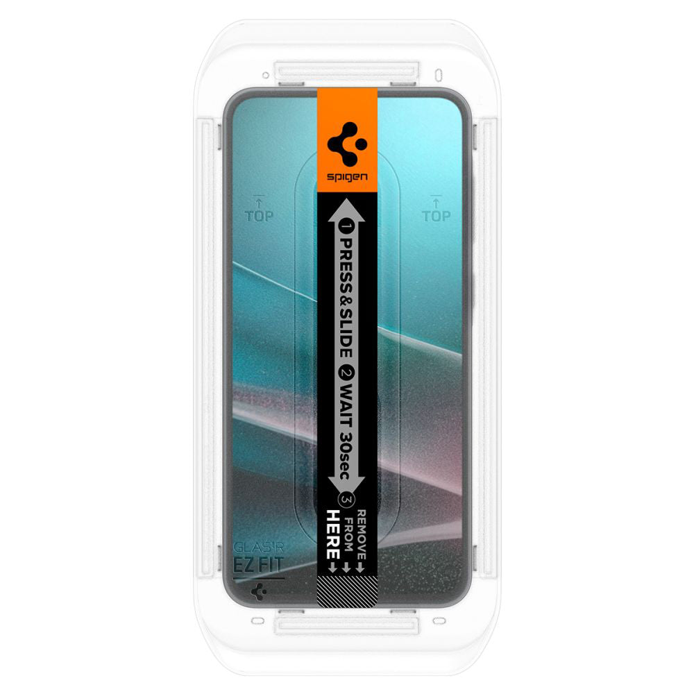 Folia ochronna na ekran Spigen GlastR EZ FIT do Samsung Galaxy A36 A366, szkło hartowane, pełna klej, zestaw 2 sztuki AGL09202