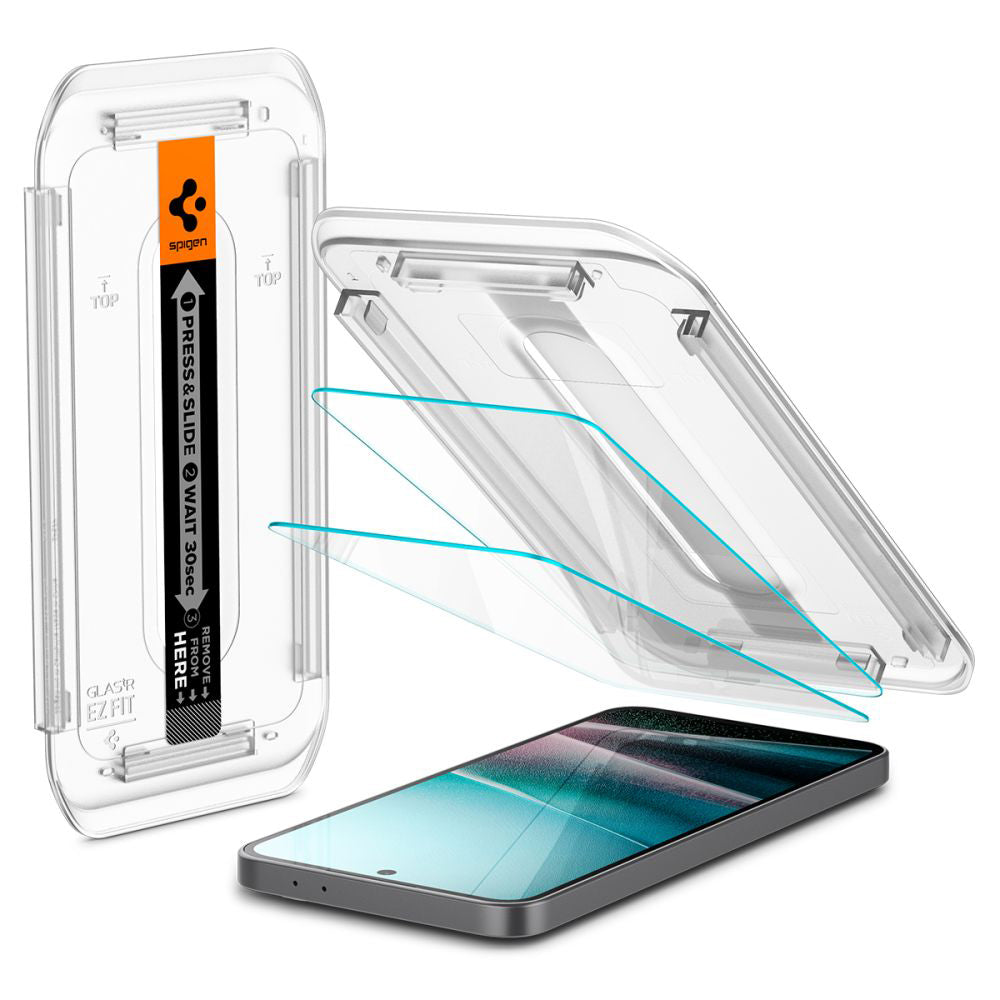Folia ochronna na ekran Spigen GlastR EZ FIT do Samsung Galaxy A36 A366, szkło hartowane, pełna klej, zestaw 2 sztuki AGL09202