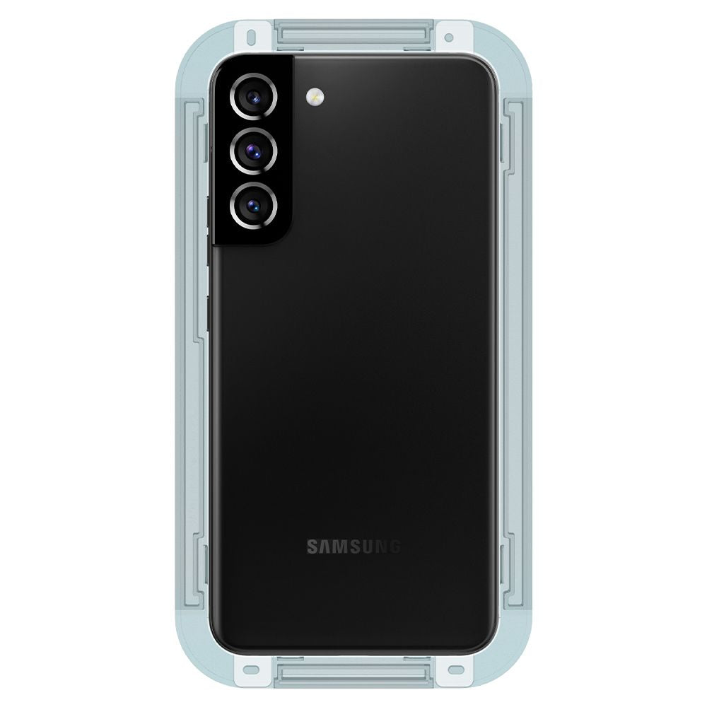 Folia ochronna na ekran Spigen GlastR EZ FIT do Samsung Galaxy S22 5G S901, szkło hartowane, pełna klej, zestaw 2 sztuki AGL04151