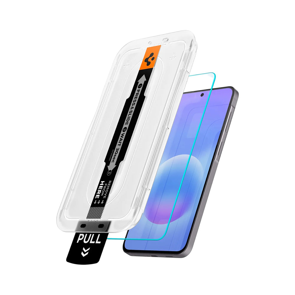 Folia ochronna do ekranu Spigen GlastR EZ FIT Pro HD dla Samsung Galaxy A57 5G, Hartowane szkło, Pełne klejenie, Zestaw 2 sztuki AGL11397