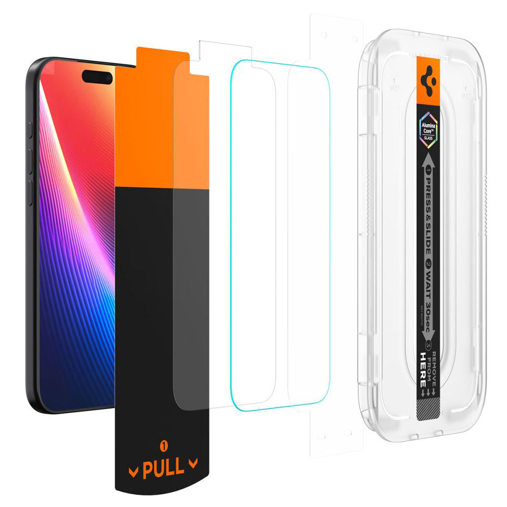 Folia ochronna do ekranu Spigen GlastR EZ FIT Pro dla Apple iPhone 17 Pro Max / 16 Pro Max, Szkło Hartowane, Pełne Klejenie