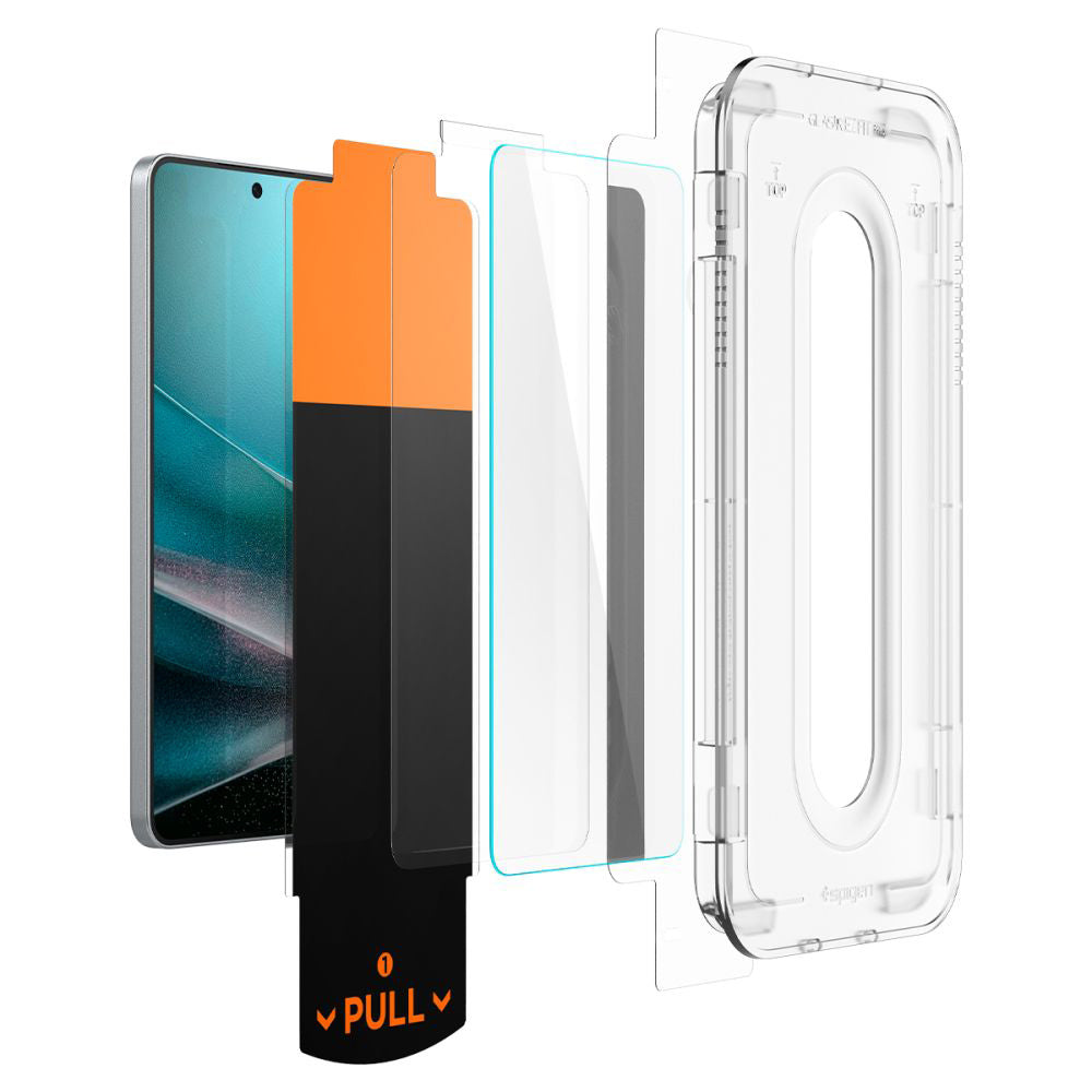 Folia ochronna do ekranu Spigen GlastR EZ FIT Pro dla Samsung Galaxy S25 Edge S937, Szkło Hartowane, Pełne Klejenie