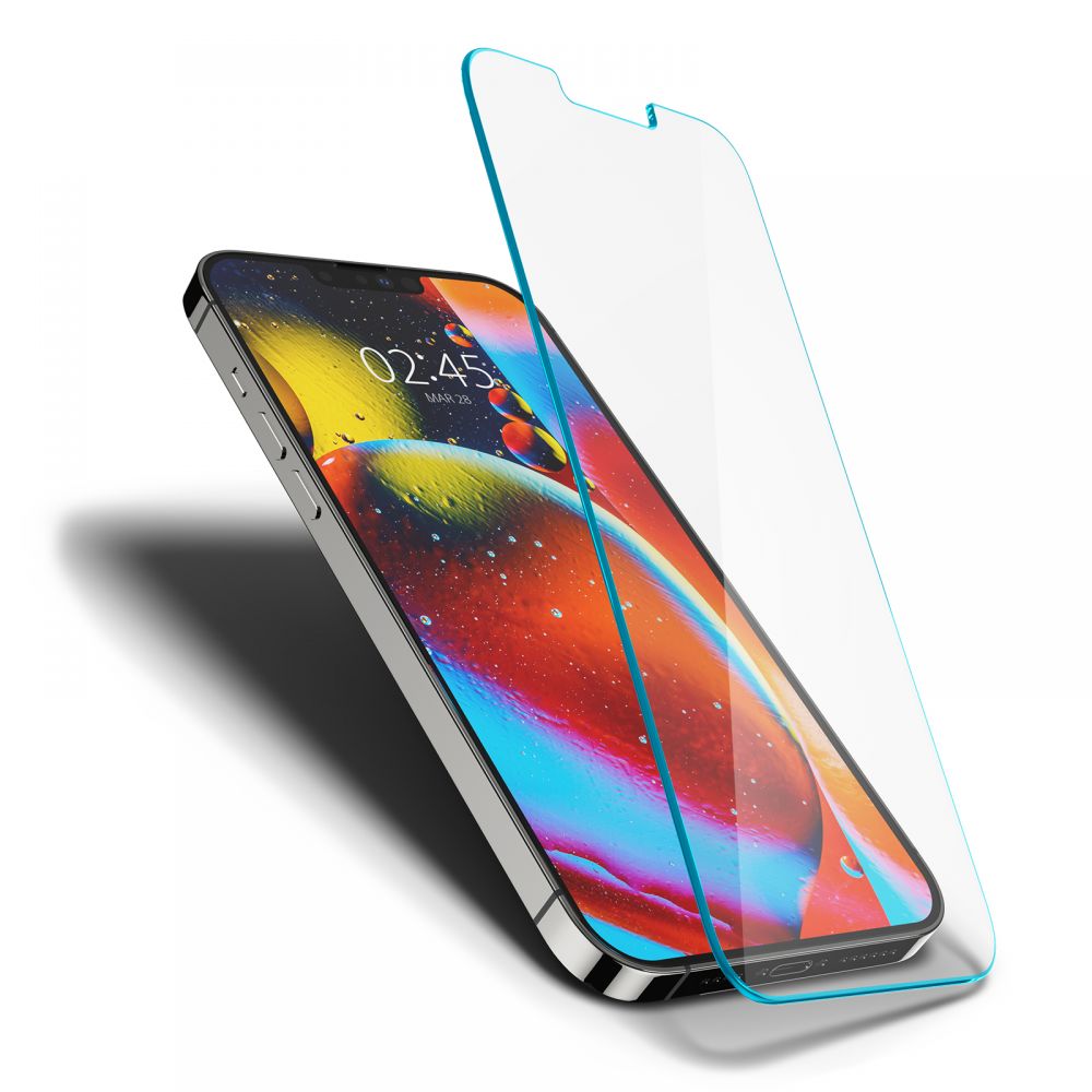 Folia ochronna na ekran Spigen GlastR Slim dla Apple iPhone 17e / 16e / 14 / 13 Pro, Szkło Hartowane, Full Glue