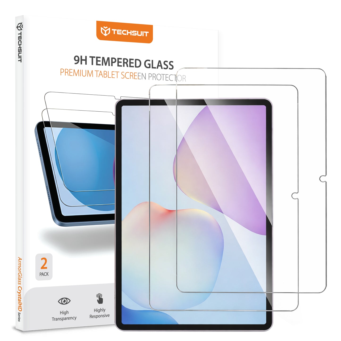 Folia ochronna na ekran Techsuit ArmorGlass CrystalHD dla Huawei MatePad 11.5 (2025), Hartowane szkło, Pełne klejenie, Zestaw 2 sztuki