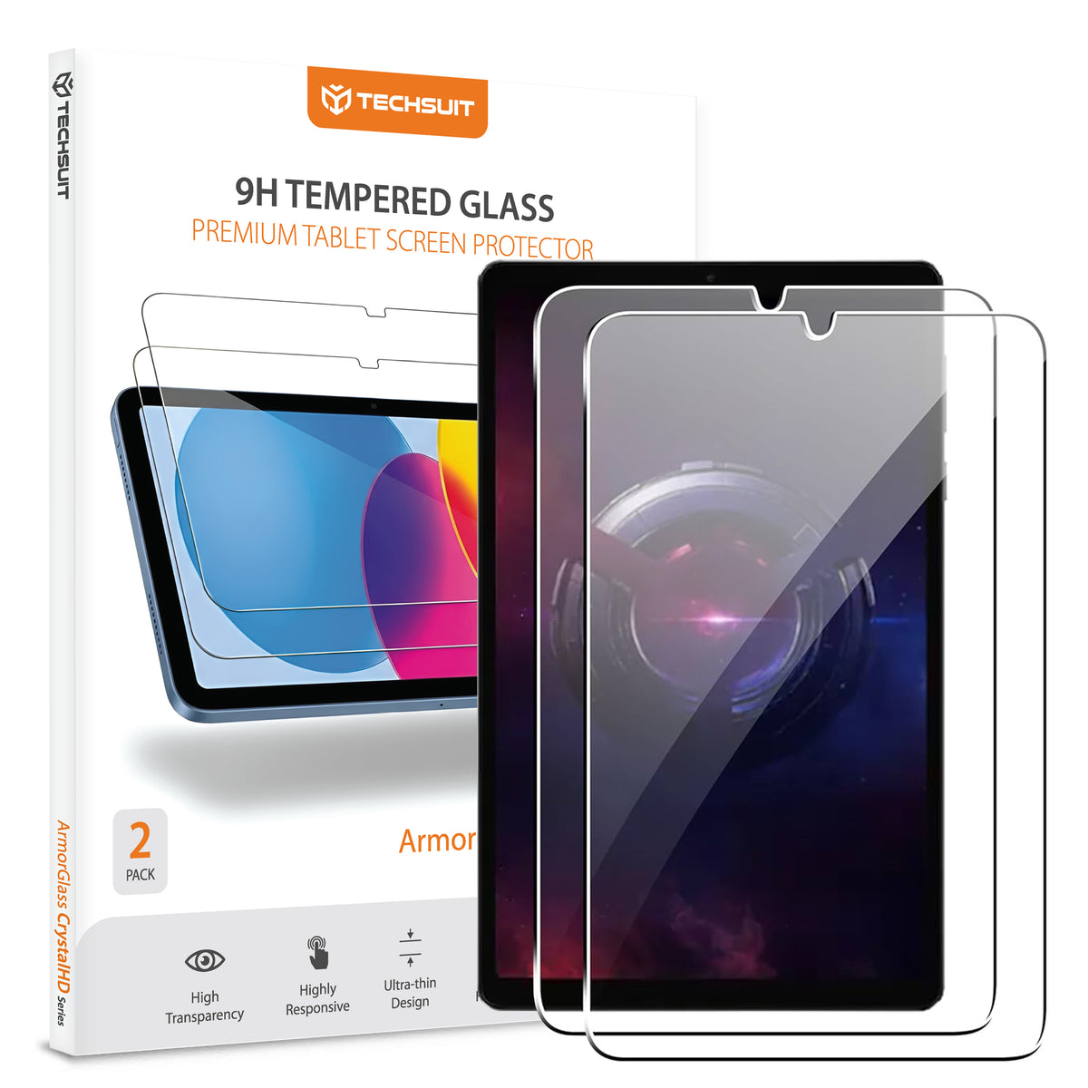 Folia ochronna na ekran Techsuit ArmorGlass CrystalHD dla Lenovo Legion Y700 (2025), Szkło Hartowane, Pełne Klejenie, Zestaw 2 sztuki