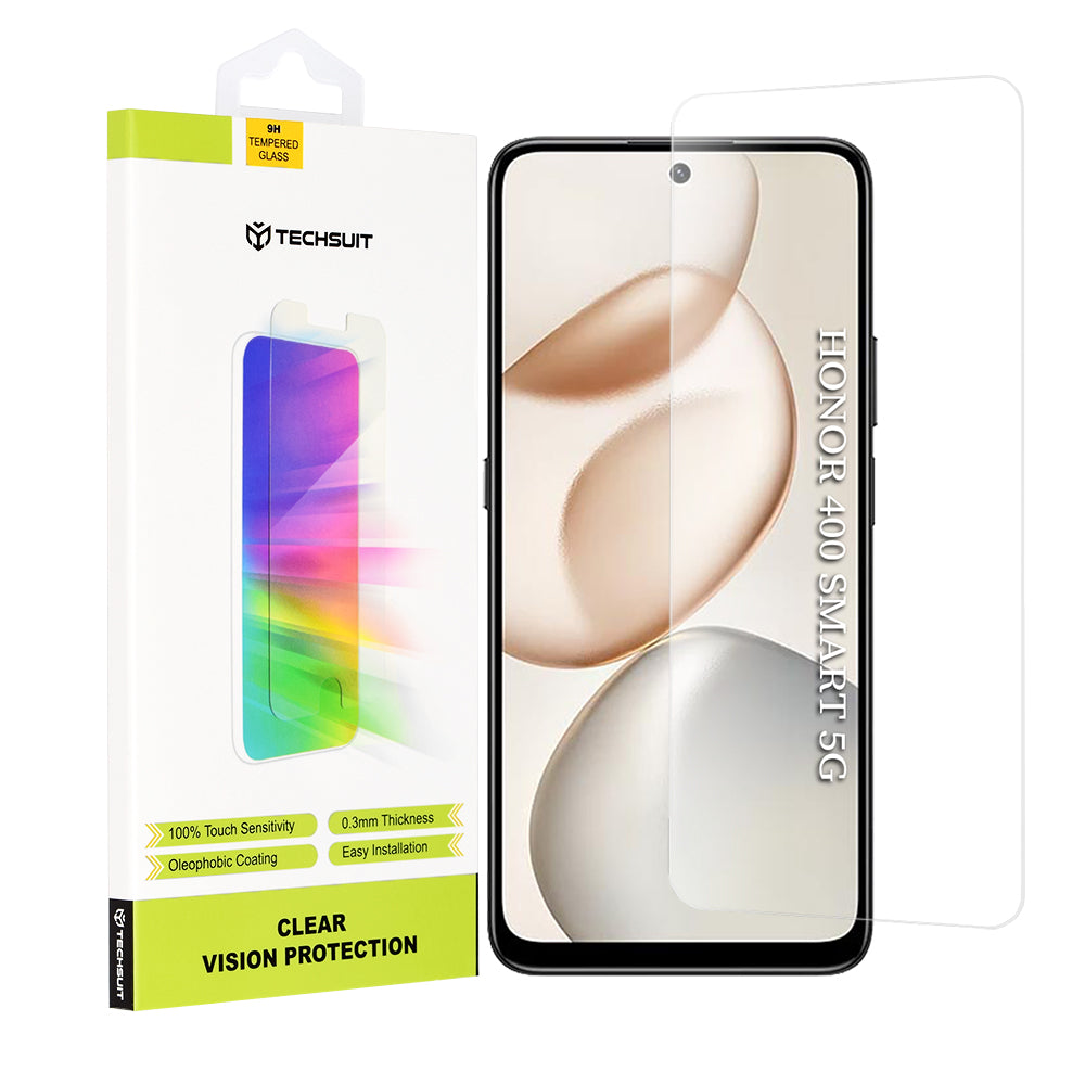 Folia ochronna na ekran Techsuit Clear Vision dla Honor 400 Smart 4G / X7d 4G / 400 Smart 5G / X7c / 200 Smart, Hartowane szkło, Pełne klejenie
