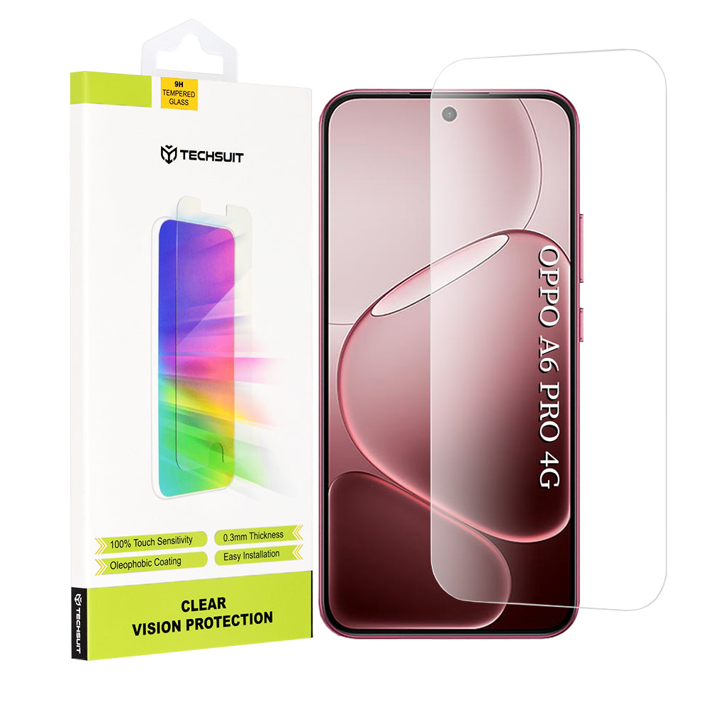 Folia ochronna na ekran Techsuit Clear Vision dla Oppo A6 Pro 5G / A6 Pro 4G, Hartowane szkło, Pełne klejenie