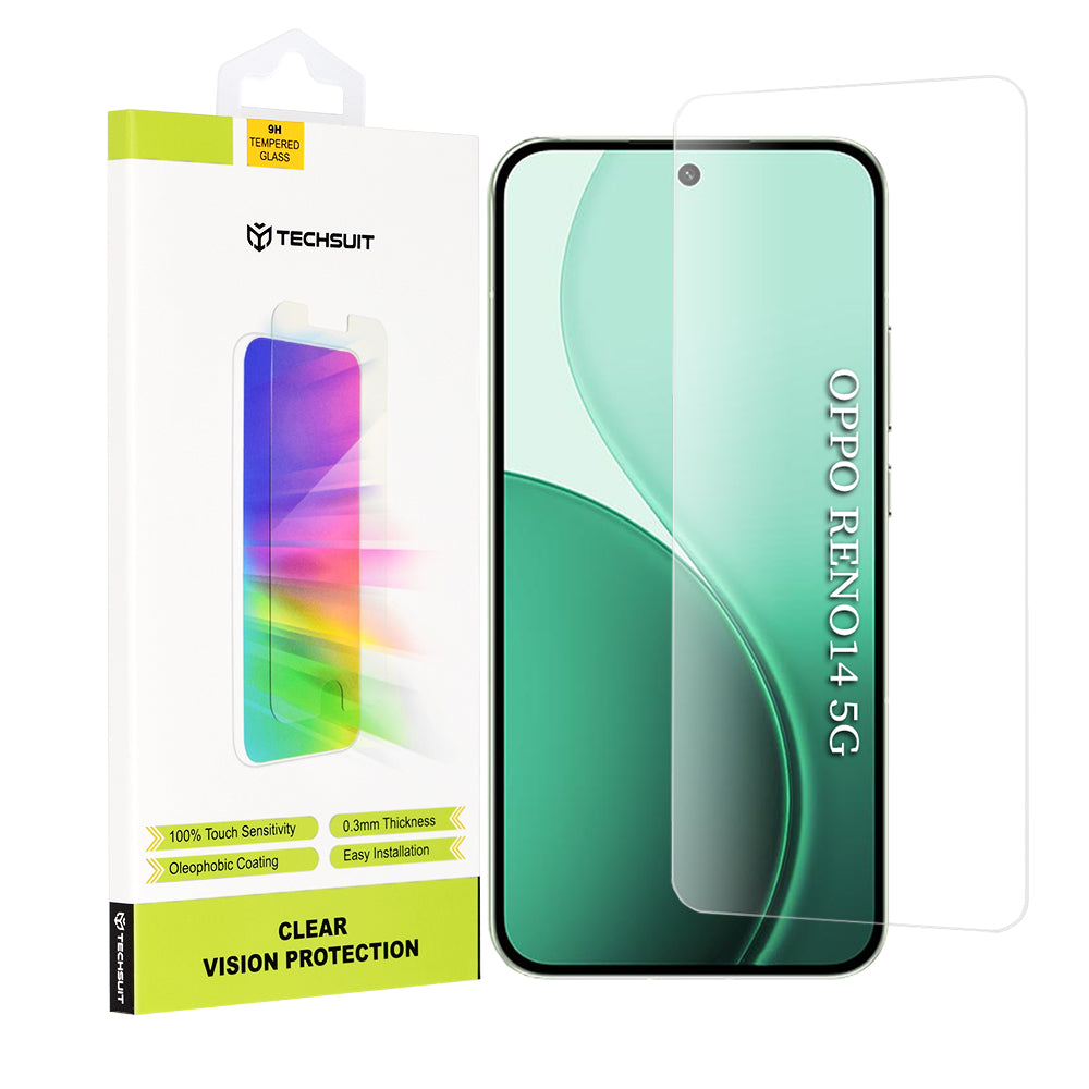 Folia ochronna na ekran Techsuit Clear Vision dla Oppo Reno14, Hartowane szkło