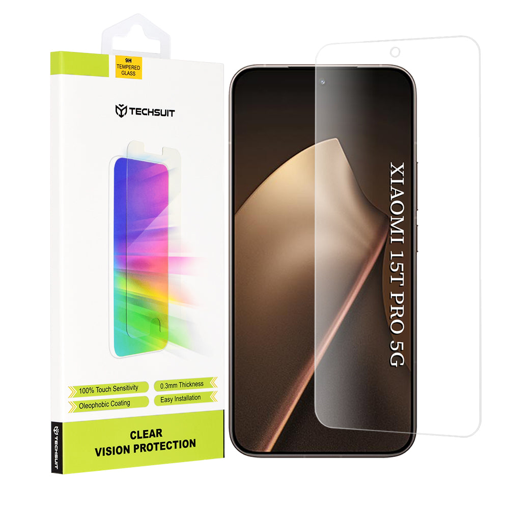 Folia ochronna Techsuit Clear Vision na ekran do Xiaomi 15T Pro, Szkło Hartowane, Pełne Klejenie