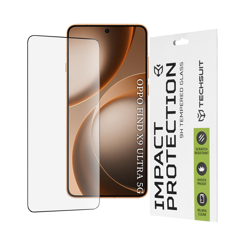 Folia ochronna na ekran Techsuit do Oppo Find X9 Ultra, szkło hartowane, pełny klej, 111D, czarna