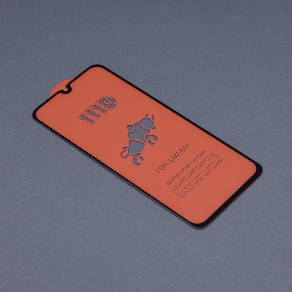 Folia ochronna na ekran Techsuit do Samsung Galaxy A40 A405, szkło hartowane, Full Glue, 111D, czarna