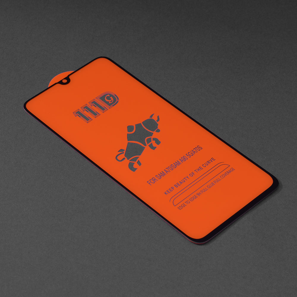 Folia ochronna na ekran Techsuit do Samsung Galaxy A70s A707 / A90 5G A908 / A70 A705, szkło hartowane, Full Glue, 111D, czarna