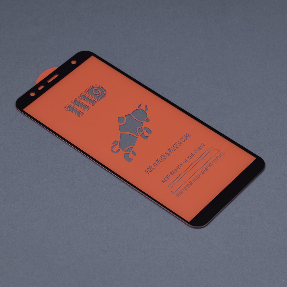Folia ochronna na ekran Techsuit do Samsung Galaxy J6+ J610 / J4 Plus (2018) J415, szkło hartowane, Full Glue, 111D, czarna