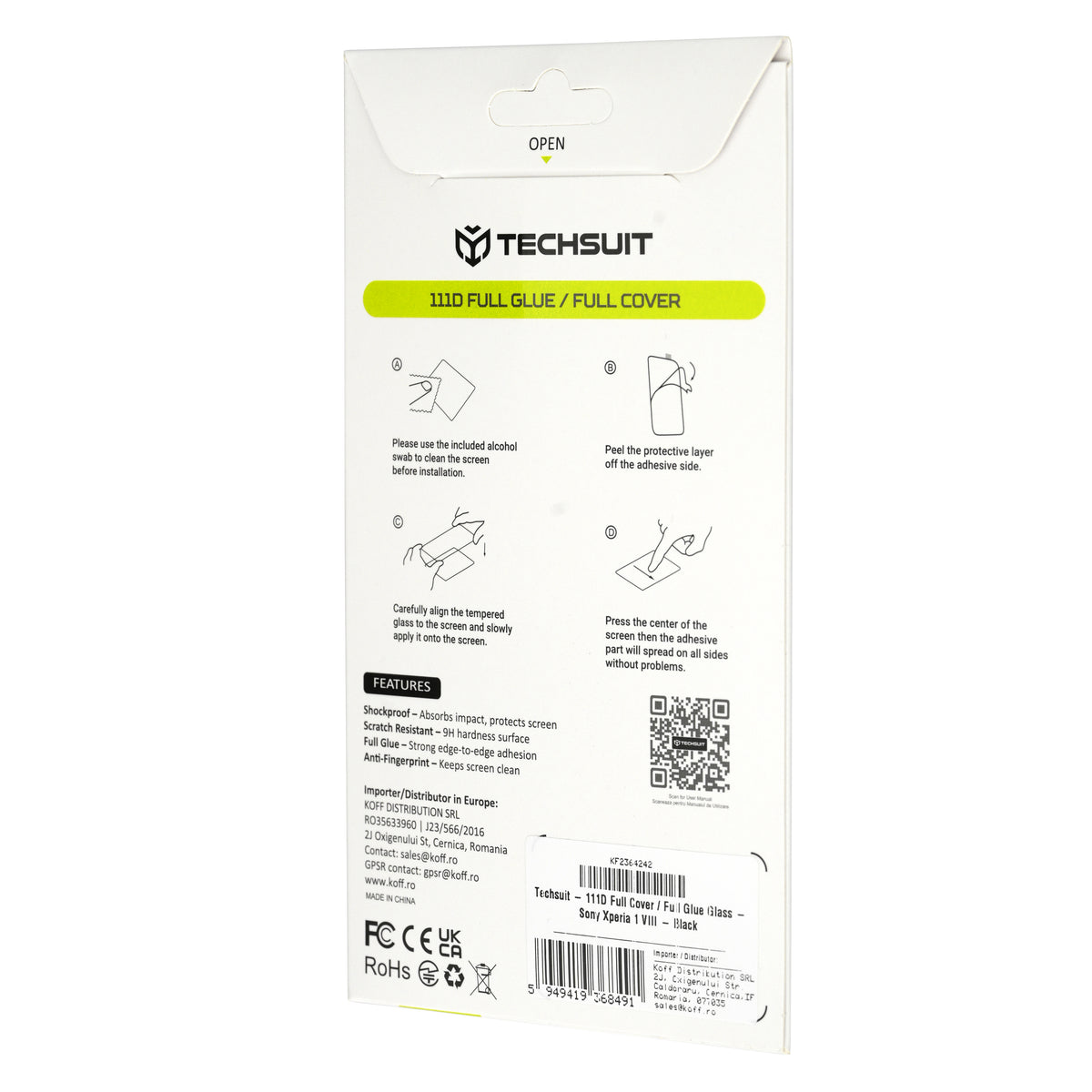 Folia ochronna na ekran Techsuit do Xiaomi 17T Pro, szkło hartowane, Full Glue, 111D, czarna