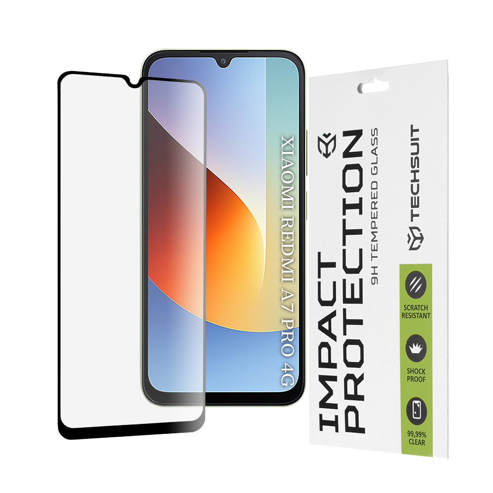 Folia ochronna na ekran Techsuit do Xiaomi Redmi A7 Pro 4G, szkło hartowane, Full Glue, 111D, czarna