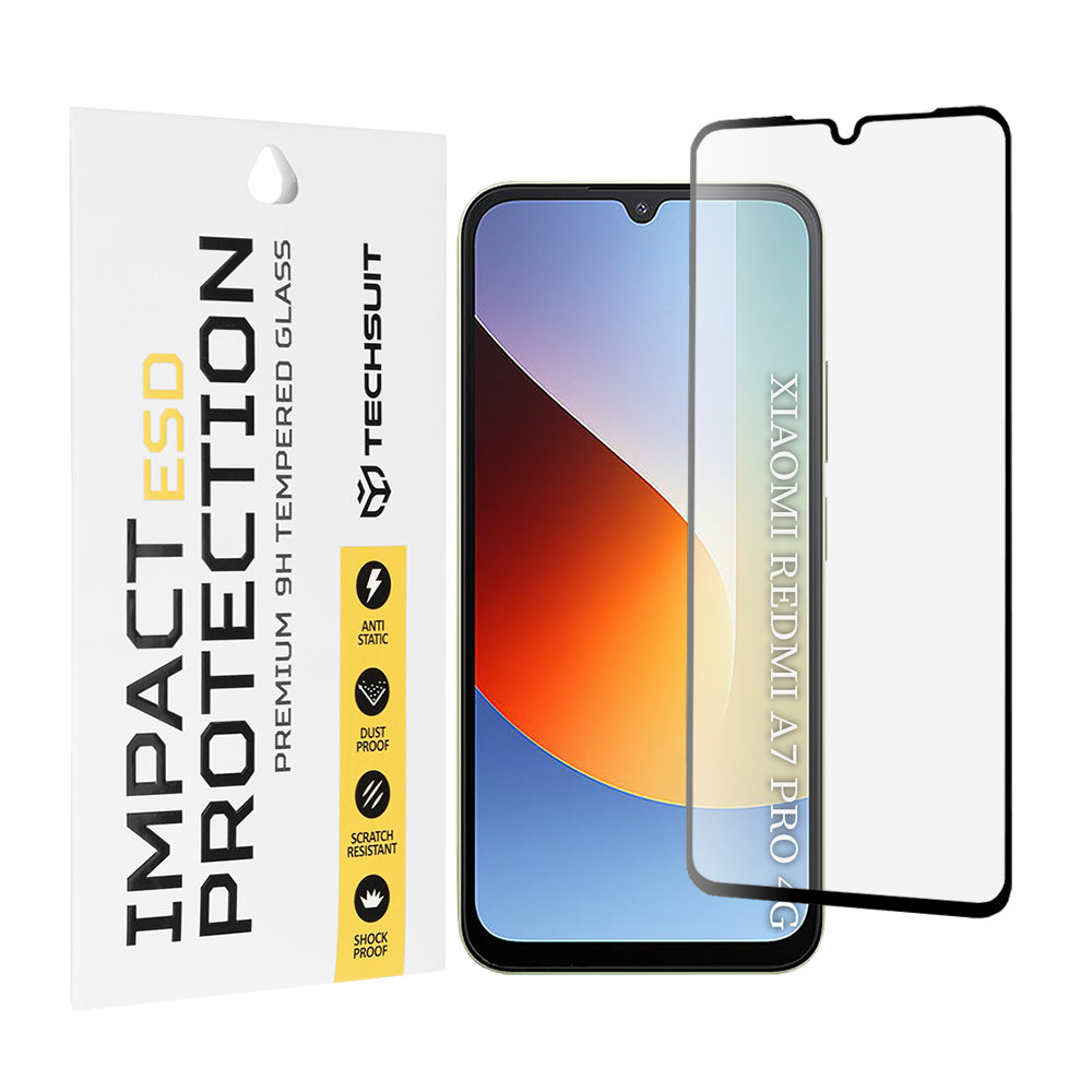 Folia ochronna na ekran Techsuit do Xiaomi Redmi A7 Pro 4G, szkło hartowane, pełna klej, czarna