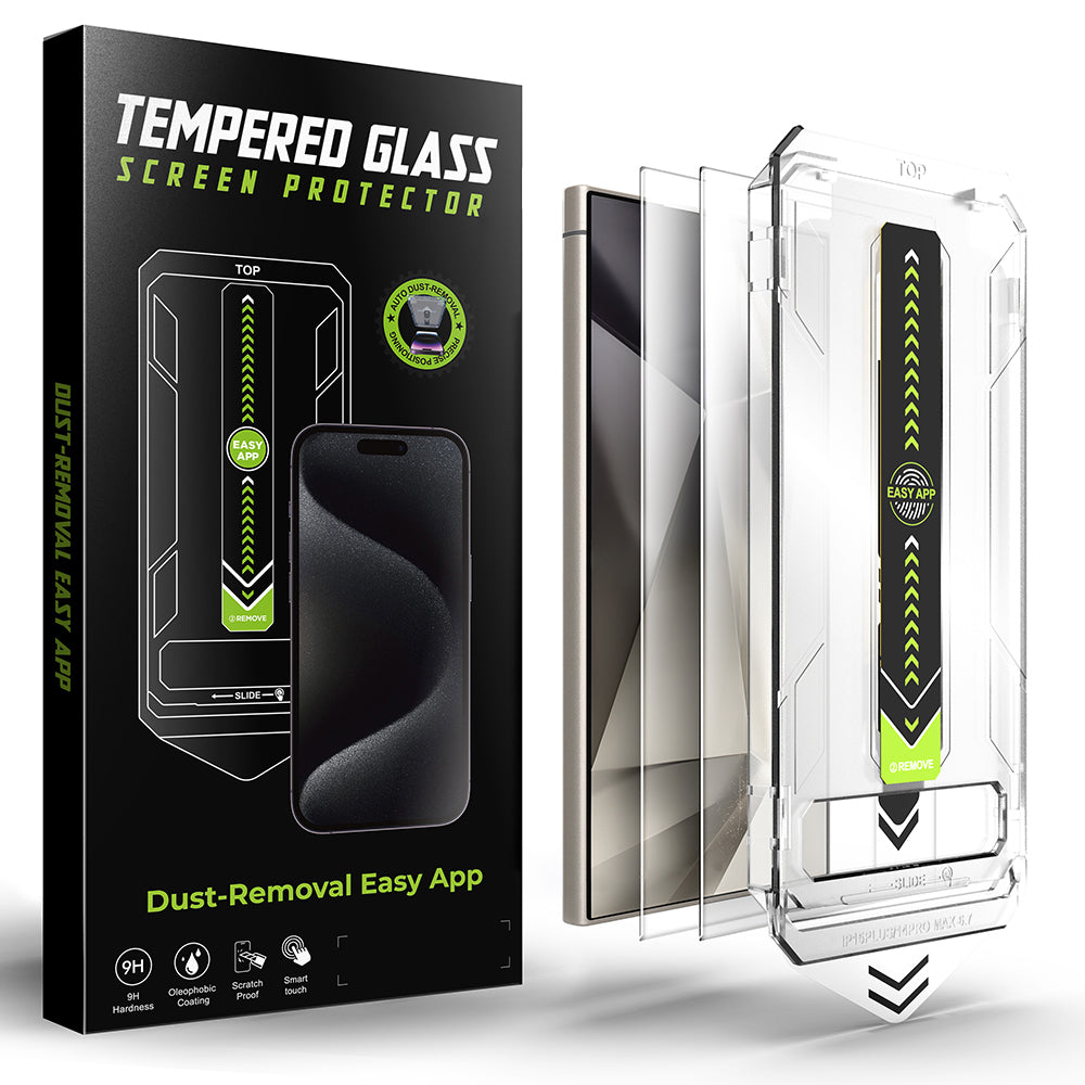 Folia ochronna na ekran Techsuit TitanGlass CrystalHD do Samsung Galaxy S24 Ultra S928, szkło hartowane, pełna klejność, zestaw 2 sztuki