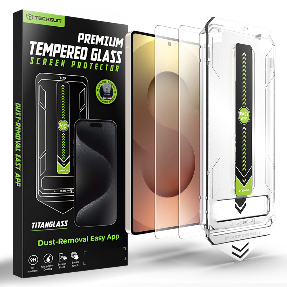 Folia ochronna na ekran Techsuit TitanGlass CrystalHD dla Samsung Galaxy S26 Ultra S948, Szkło Hartowane, Pełne Klejenie, Zestaw 2 sztuki