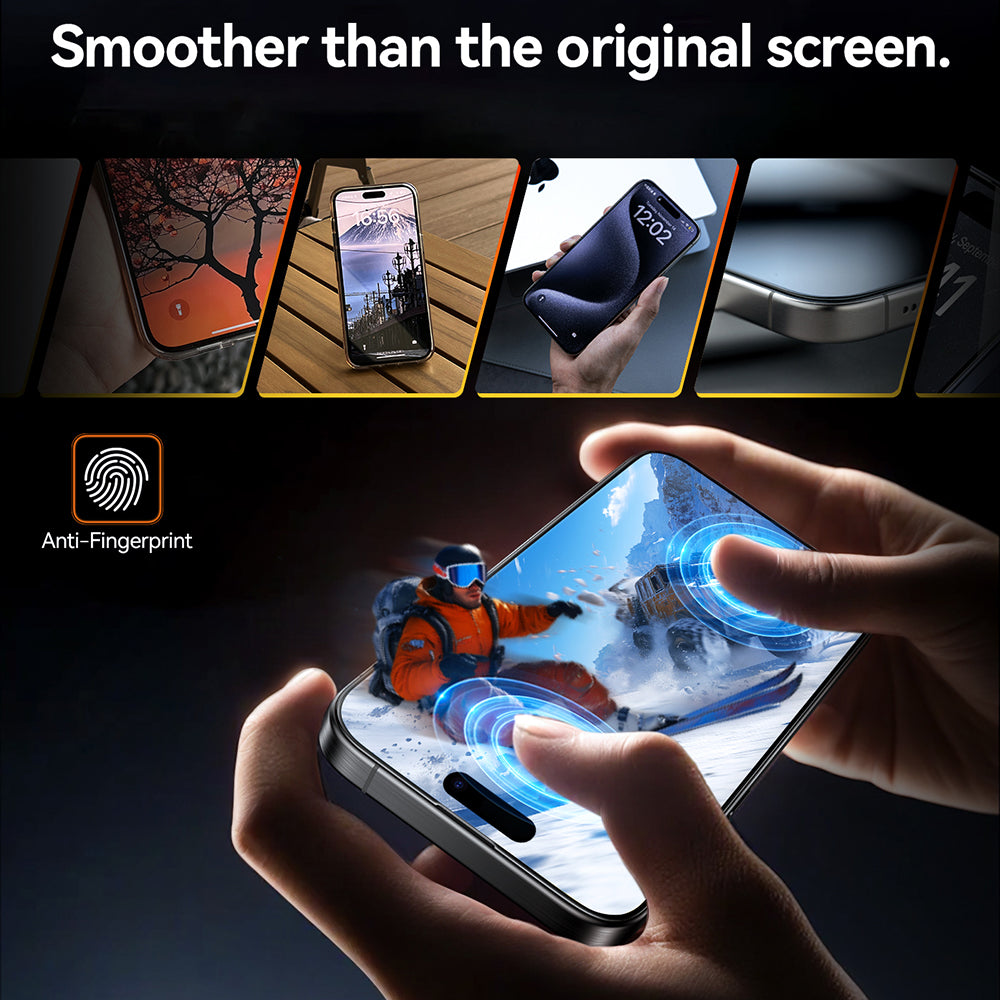 Folia ochronna na ekran Torras GlassGo Install Master dla Apple iPhone 16, Hartowane szkło, Pełne klejenie, Czarna