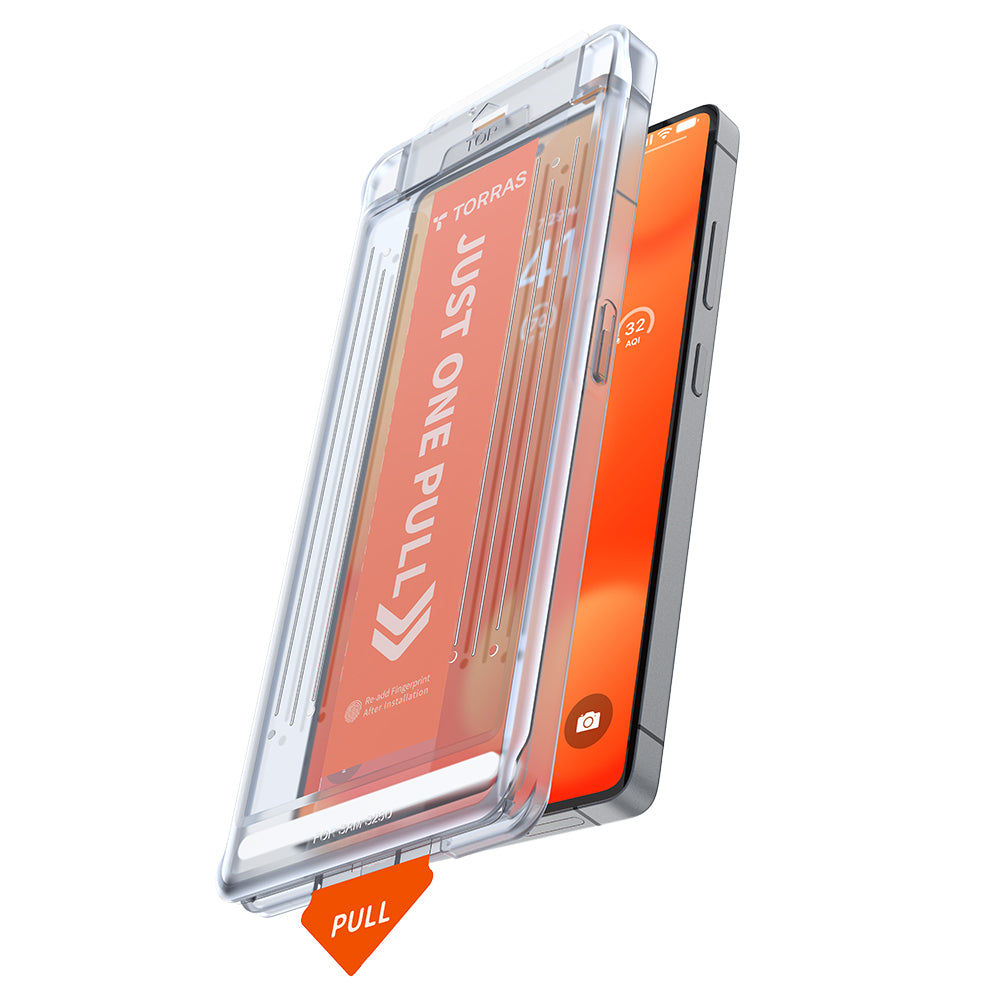 Folia ochronna na ekran Torras GlassGo Install Master do Samsung Galaxy S25 Ultra S938, szkło hartowane, pełna klejność