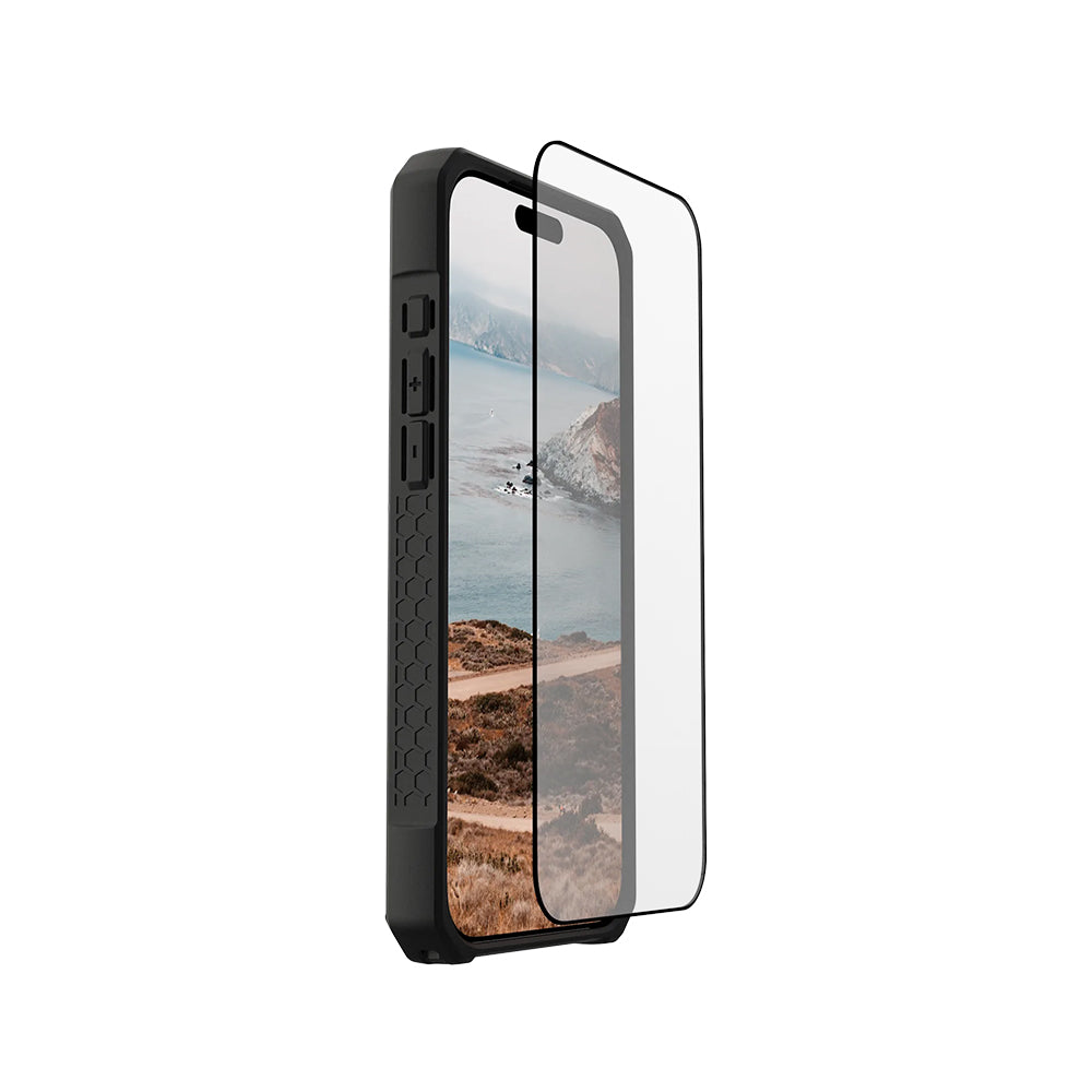 Folia ochronna na ekran Urban Armor Gear Shield dla Apple iPhone 17 Pro, Hartowane szkło, Pełne klejenie, Czarna
