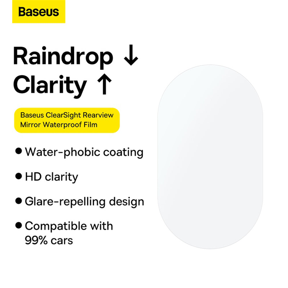 Folia Lusterko Przeciwdeszczowe Baseus ClearSight, 136mm x 96mm, Plastik, Zestaw 2 sztuki C11853200201-00
