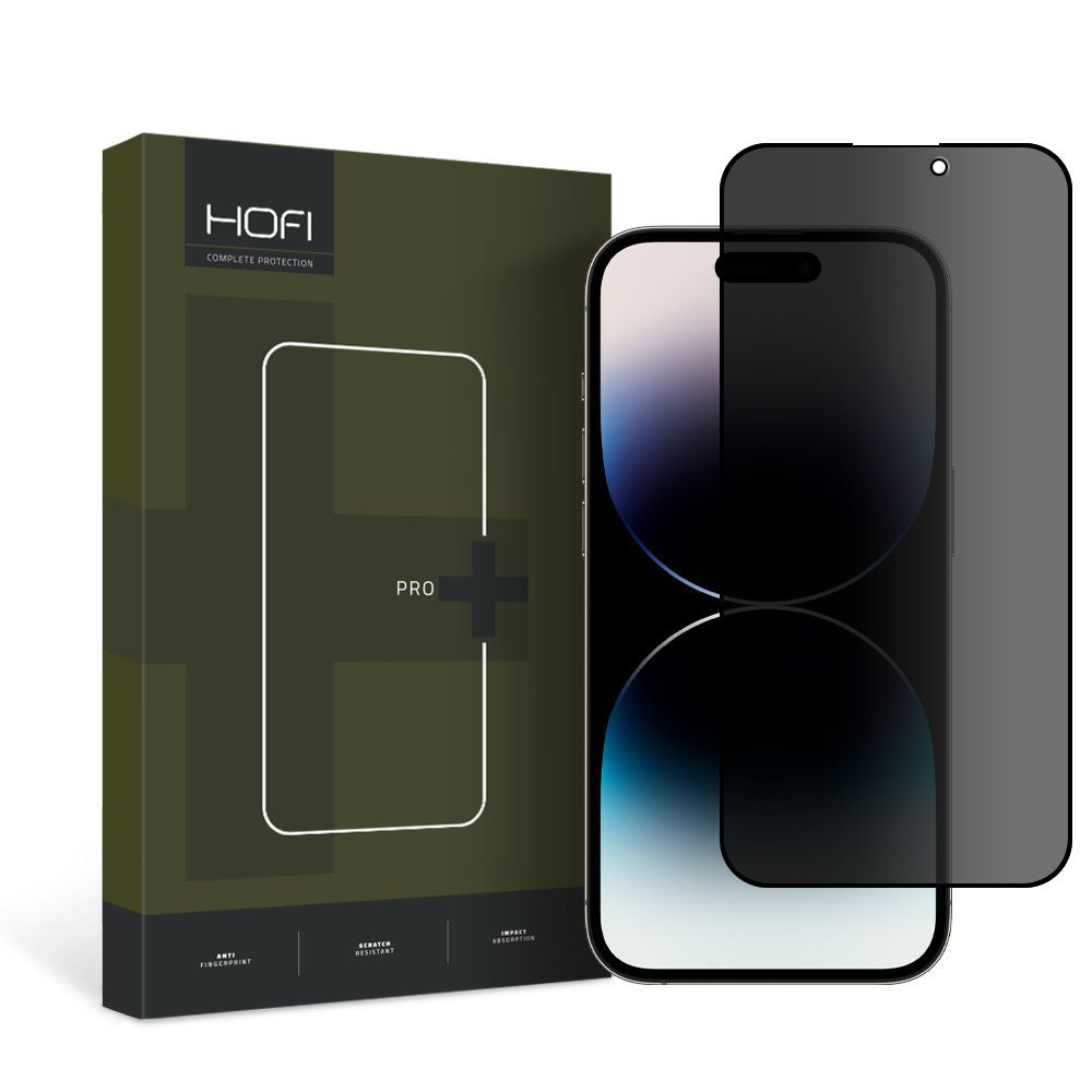 Folia ochronna na ekran Privacy HOFI PRO+ dla Apple iPhone 14 Pro, szkło hartowane, pełna warstwa kleju