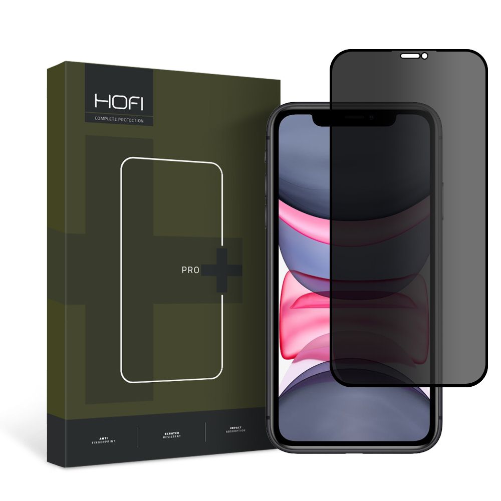Folia ochronna do ekranu Privacy HOFI PRO+ dla Apple iPhone 11 / XR, Hartowane szkło, Pełne klejenie