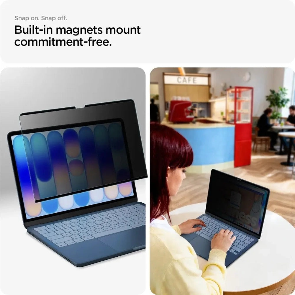 Folia ochronna na ekran Privacy Spigen Safe View Magnetic do Apple MacBook Neo 13 cali, plastik AFL11670