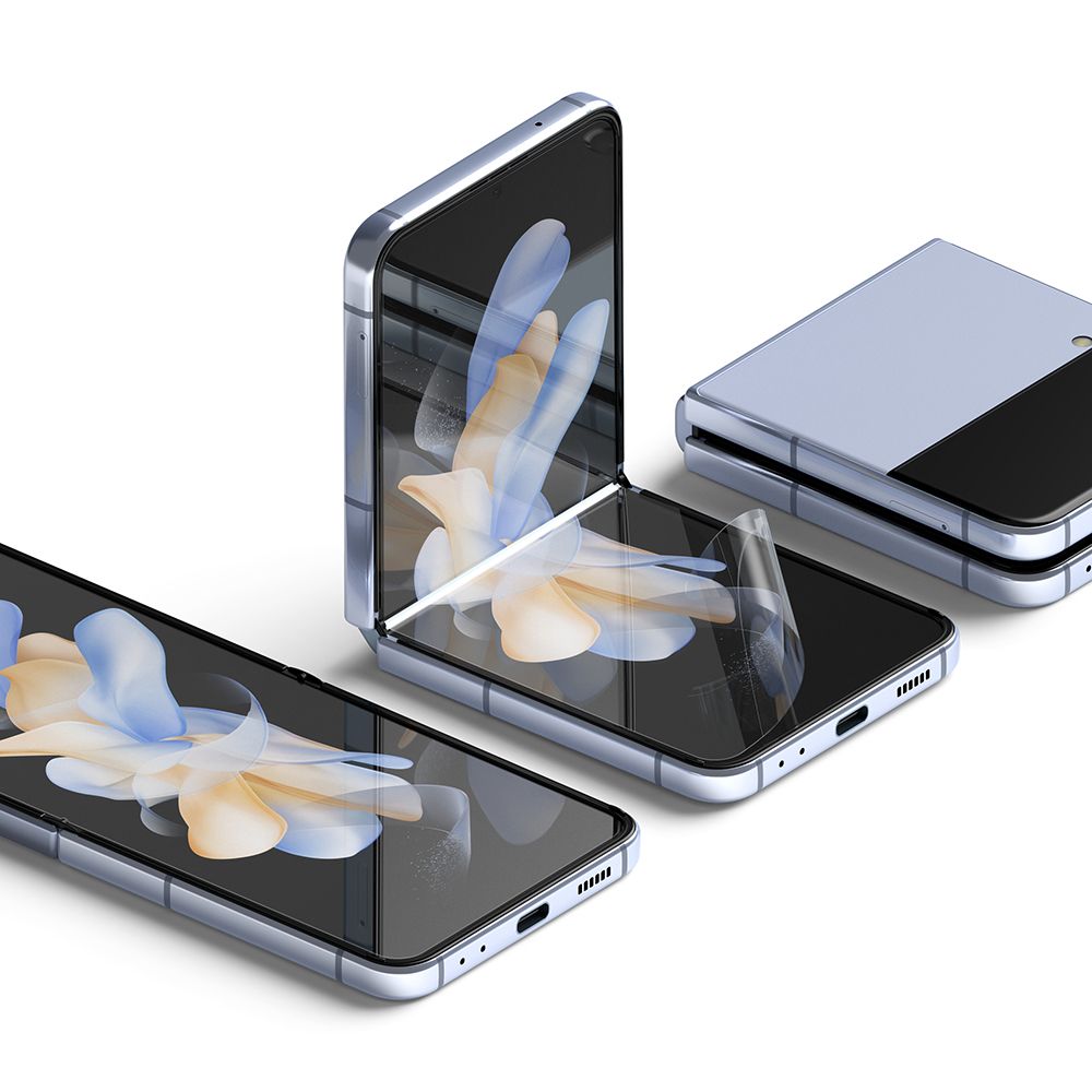 Folia ochronna Ringke Dual Easy do wewnętrznego ekranu Samsung Galaxy Z Flip4 F721, Plastik, Zestaw 2 sztuki