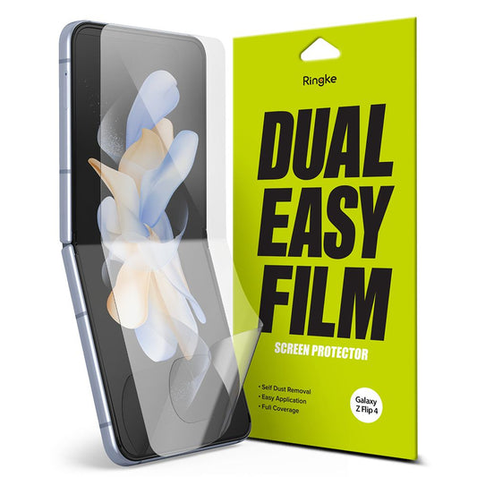 Folia ochronna Ringke Dual Easy do wewnętrznego ekranu Samsung Galaxy Z Flip4 F721, Plastik, Zestaw 2 sztuki