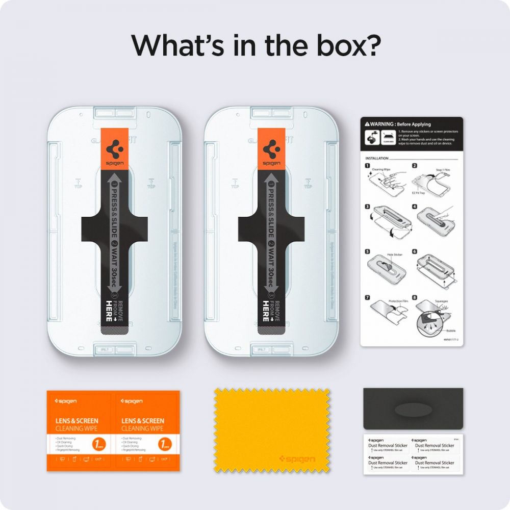 Folia ochronna do ekranu Privacy Spigen GlastR EZ FIT dla Apple iPhone 14 Plus / 13 Pro Max, Szkło Hartowane, Pełne Klejenie, Zestaw 2 sztuki